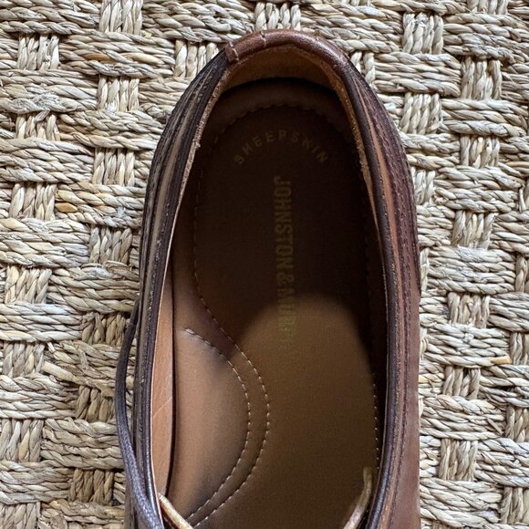 Johnston & Murphy Sheepskin Medallion Toe Oxford Brown Leather 15-1760 Sz 11 M main image 6